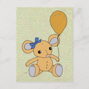 Carte Postale Mäuschen mit Ballon