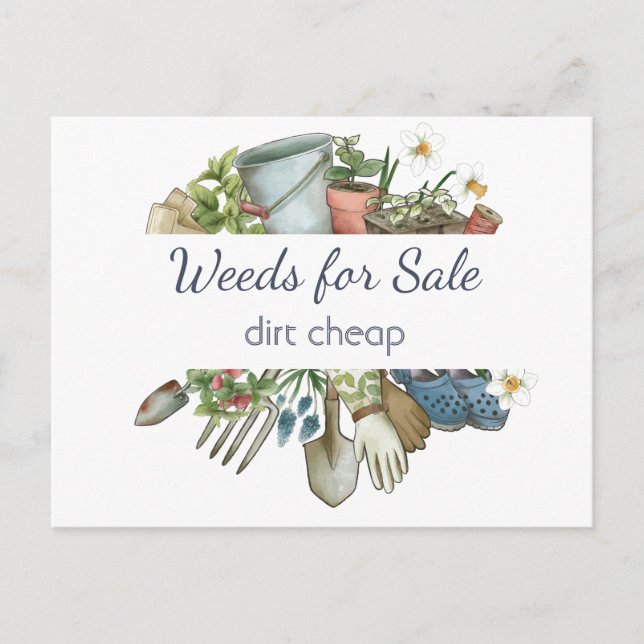 Carte Postale mauvaises herbes à vendre Jardin pas cher Jardin a (Devant)