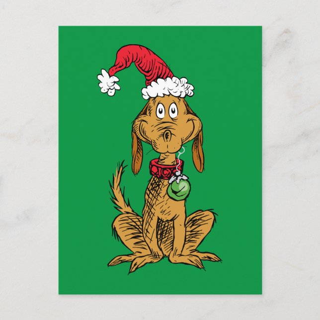 Carte Postale Max the Dog in Santa Hat (Devant)