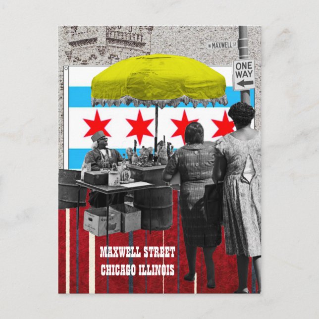CARTE POSTALE MAXWELL STREET CHICAGO ILLINOIS MÉDIA ART (Devant)
