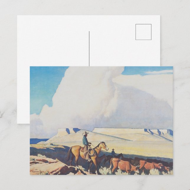 Carte Postale MaynardDixon Open Range Classic Western Paysage (Devant / Derrière)