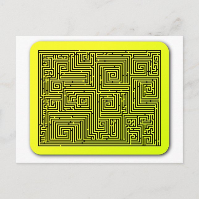 Carte Postale Maze de tourbillon jaune (Devant)