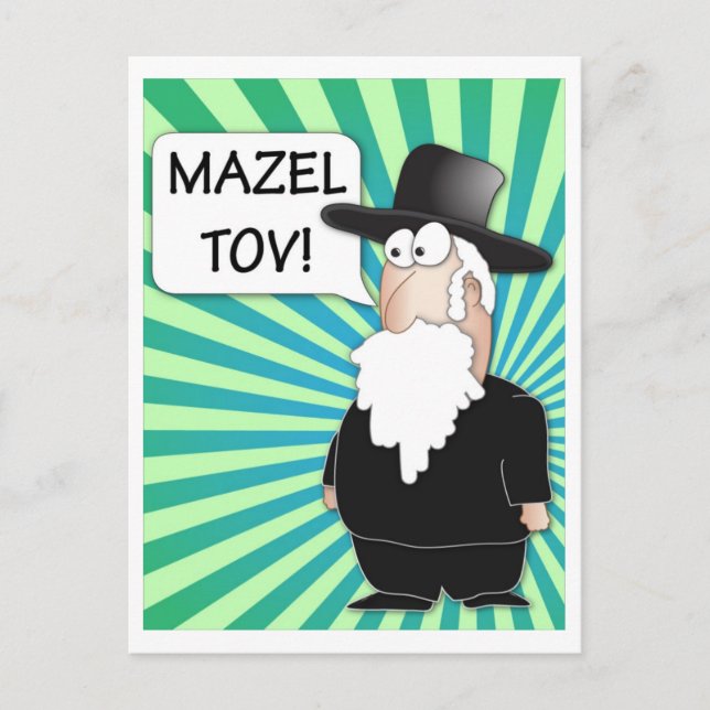 Carte postale Mazel Tov - Rabbi juif (Devant)