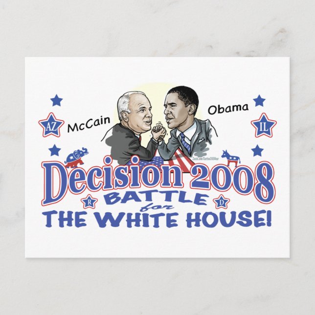 Carte Postale McCain contre Obama 2008 (Devant)