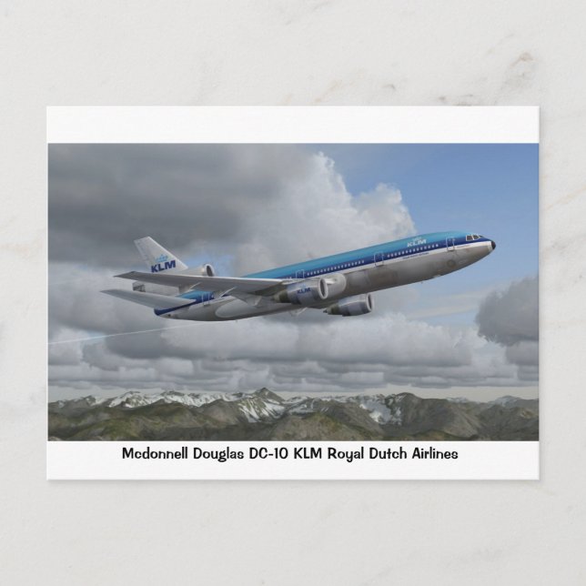 Carte Postale McDonnell Douglas DC-10 de KLM Royal Dutch Airline (Devant)