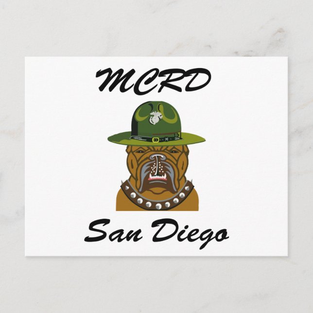 Carte Postale MCRD San Diego Devil Chien (Devant)