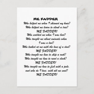 CARTE POSTALE ME FADDER POEM 