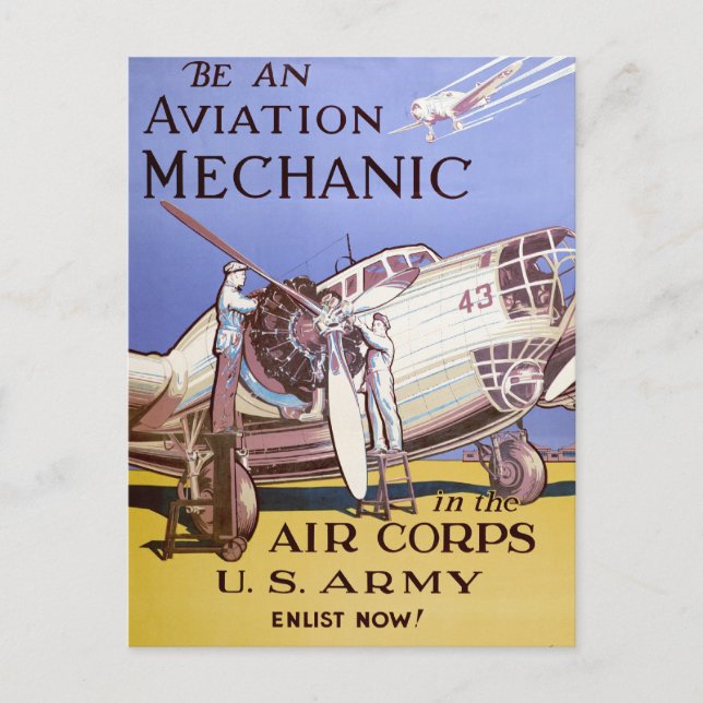 Carte Postale Mécanicien d'aviation (Devant)