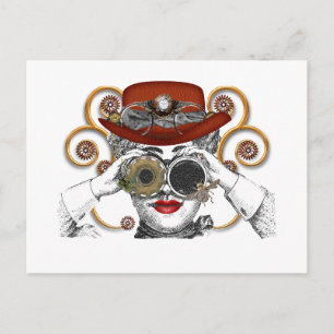 Carte Postale mecanicien steampunk à l'air cool