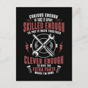 Carte Postale Mécanique de voiture drôle Citation réparateur