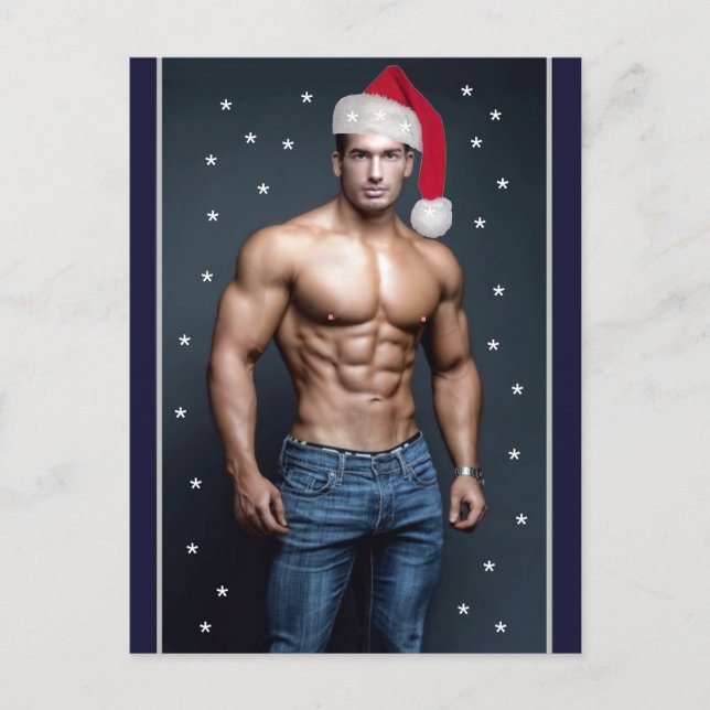 Carte Postale Mecs les plus Chauds de la Planète ! Père Noël mus (Devant)