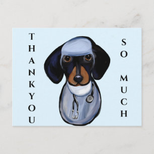 CARTE POSTALE MÉDECIN DACHSHUND