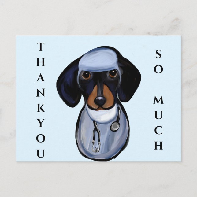 CARTE POSTALE MÉDECIN DACHSHUND (Devant)