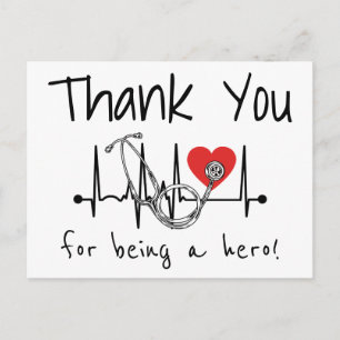 Carte Postale Médecin infirmier Stéthoscope Merci de santé en so