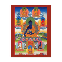 Médecine Bouddha Tibétain Bouddhiste Altar Card