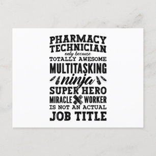 Carte Postale Médecine Héros Tech Pharmaciste Technicien en phar