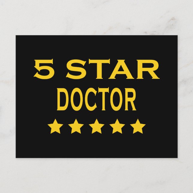 Carte Postale Médecins Cool amusants : Docteur Cinq Étoiles (Devant)