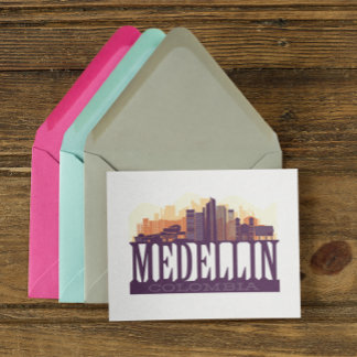 Carte Postale Medellin Colombia Skyline City Souvenir