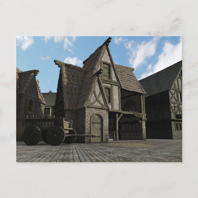 Carte Postale Mediaeval Street Scene - 3 (Devant)
