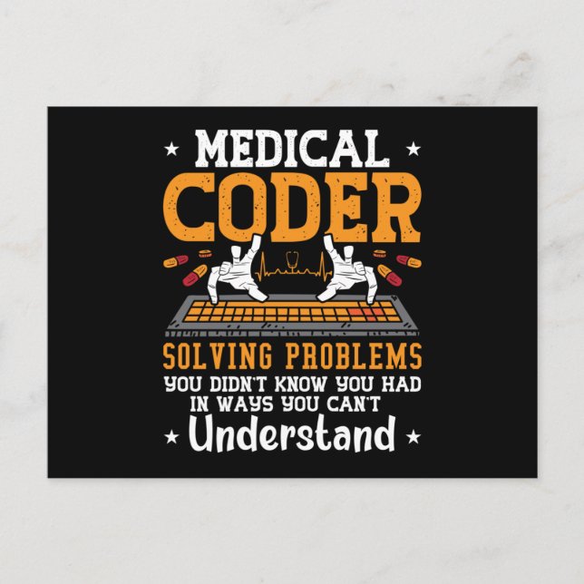 Carte Postale Medical Coder Solving Problems Assistant Coding (Devant)