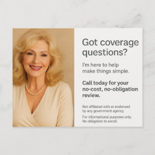 Carte postale Medicare – Conception élégante d'age