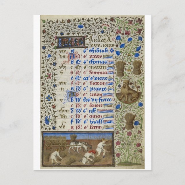 Carte Postale Medieval calendar : July (Devant)