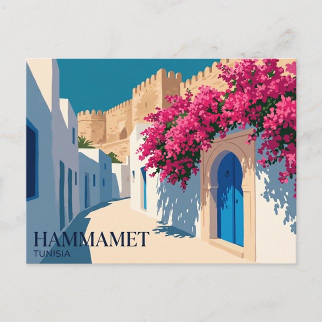 Carte Postale Médina de Hammamet Tunisie (Devant)