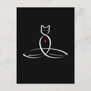 Carte Postale Méditateur de chat stylisé