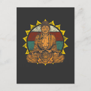 Carte Postale Méditation de bouddha vintage Yoga spirituel