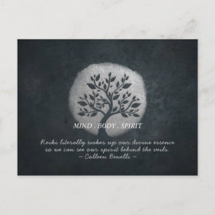 Carte Postale Méditation Yoga Reiki Instructeur Arbre Argent Cit