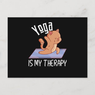 Carte Postale Méditation Zen Yoga Chat Omm Cadeau