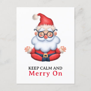 Carte Postale Méditer Funny Santa Claus Garder Calme Et Joyeux S