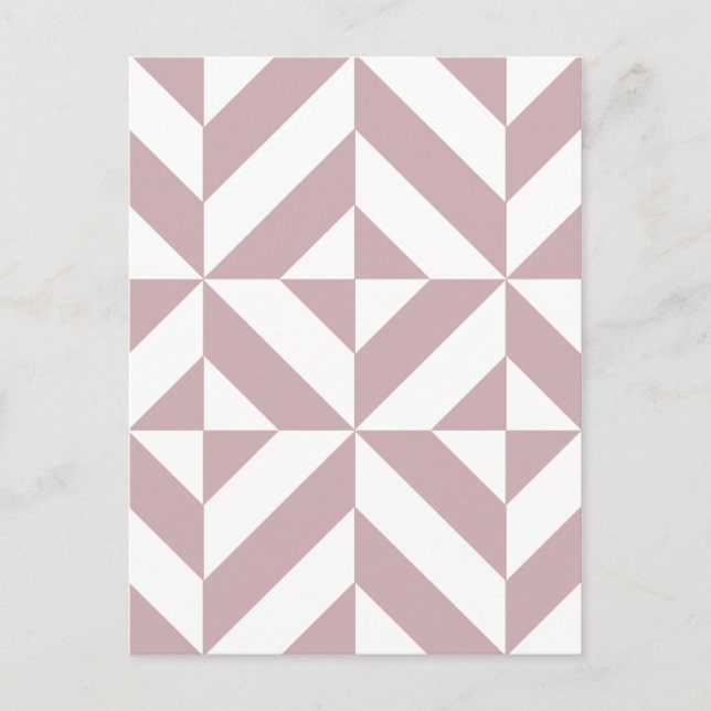 Carte Postale Medium Mauve Geometric Deco Cube Pattern (Devant)