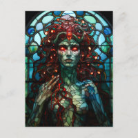 Medusa - Fenêtre en verre tendu Style Tiffany