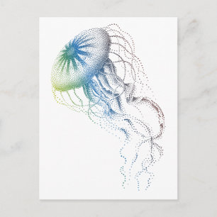 Carte Postale méduse colorée