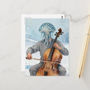 Carte Postale Méduse tachetée idiote faisant de la musique