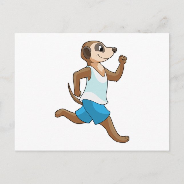 Carte Postale Meerkat à Running Sports (Devant)