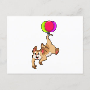 Carte Postale Meerkat avec ballon