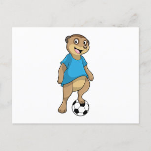 Carte Postale Meerkat comme joueur de football avec Soccer