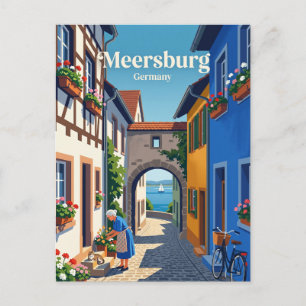 Carte Postale Meersburg Vieille Ville Ruelle Allemagne