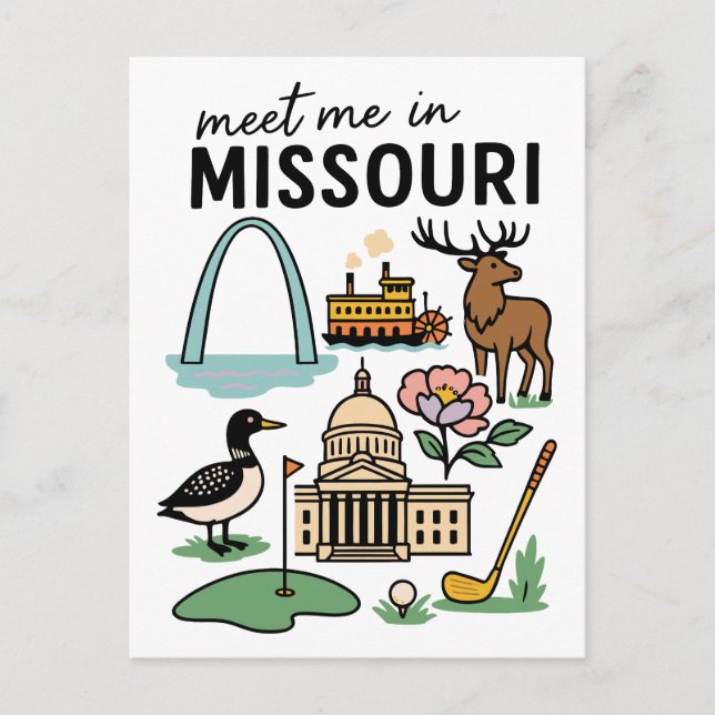Carte Postale Meet Me In Missouri St. Louis Kansas City Riverboa (Devant)