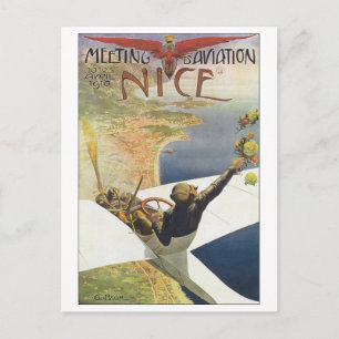 Carte Postale Meeting Aviation Nice Travel Poster