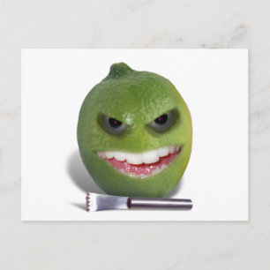 Carte Postale Méfiez-vous du citron avec un zesteur