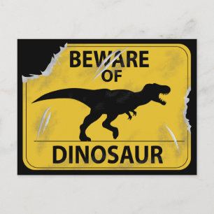 Carte Postale Méfiez-vous du Dinosaur (endommagé)