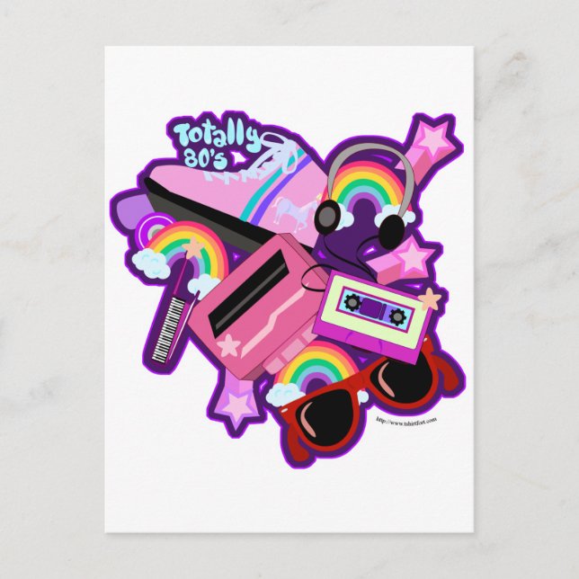 Carte Postale Mega Neon 80s Design (Devant)