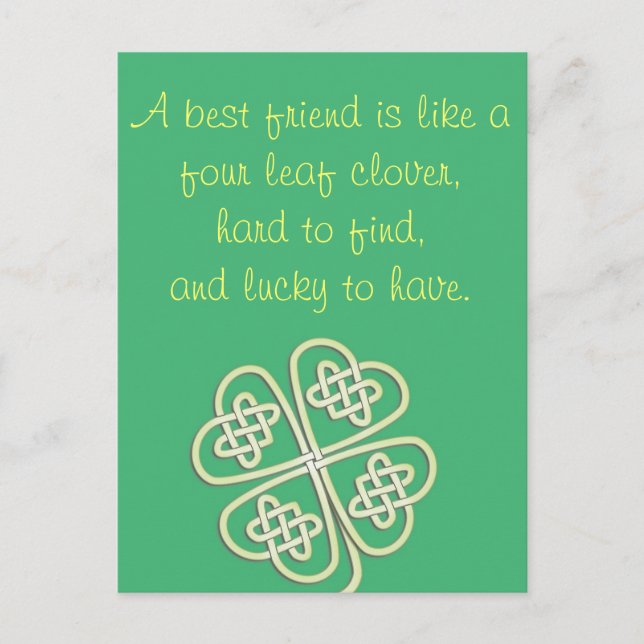 Carte postale Meilleur Ami Four Leaf Clover (Devant)