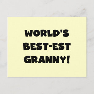Carte Postale Meilleur cadeau Granny Black Text Tshirts du monde