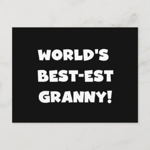 Carte Postale Meilleur cadeau Granny White Text Tshirts du monde