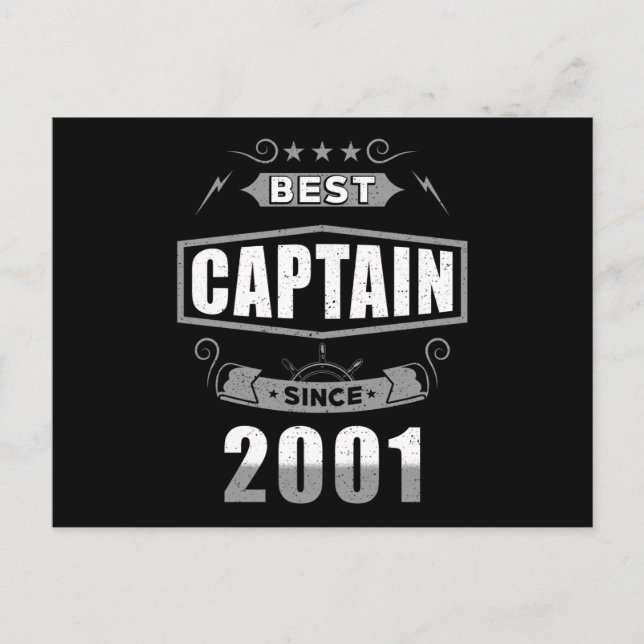 Carte Postale Meilleur capitaine d'anniversaire depuis 2001 (Devant)