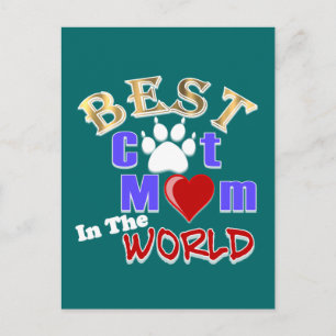 Carte Postale Meilleur chat Maman dans le monde Cadeaux pour la